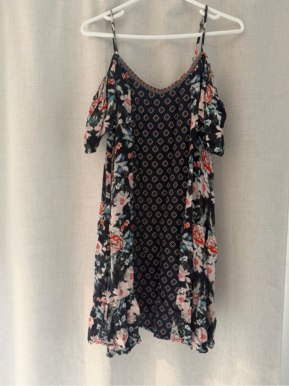 Floral Cold-Shoulder Mini Dress